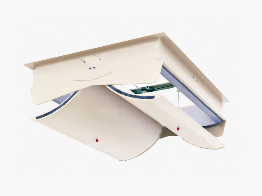 Butterfly ceiling ventilation window
